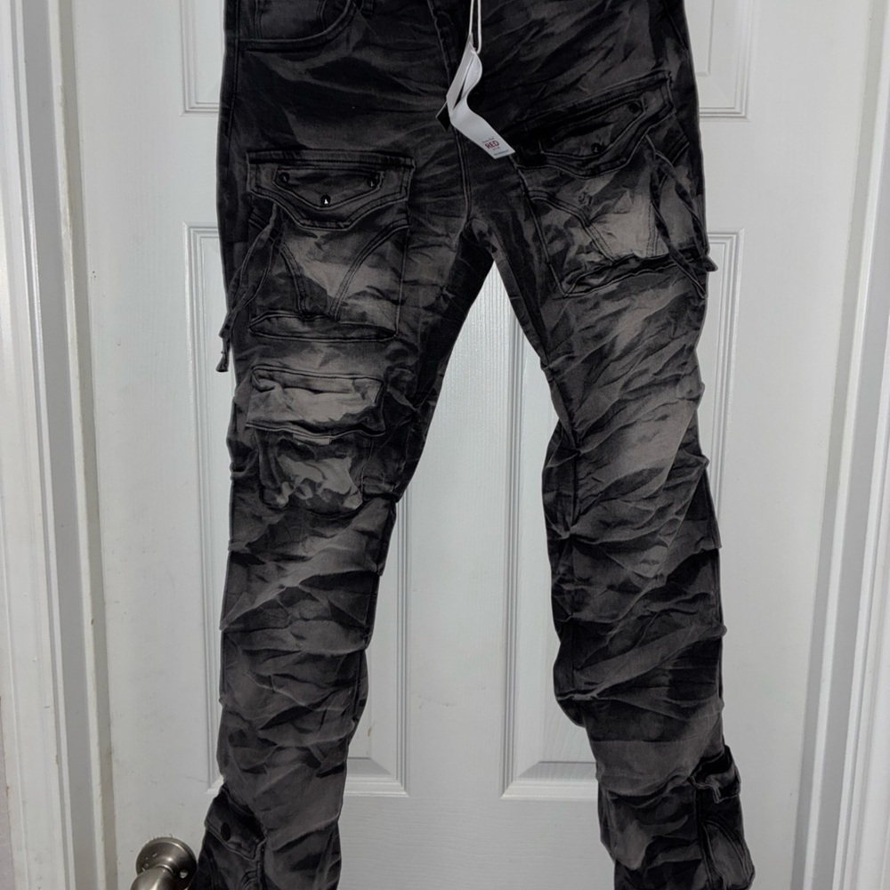 Smoke  RiseRed Women’s Curvy Stretch High Rise Cargo Pants Gail Black Sz S NWT